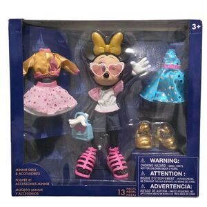 Disney Minnie Mouse Doll with Pink and Gold Outfits 50th Anniversary